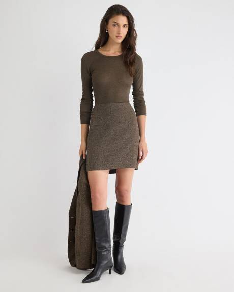 Wool-Blend Scoop-Neck Long-Sleeve Top