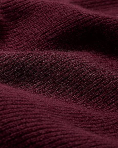 Mock-Neck Sweater with Buttons on Sleeves