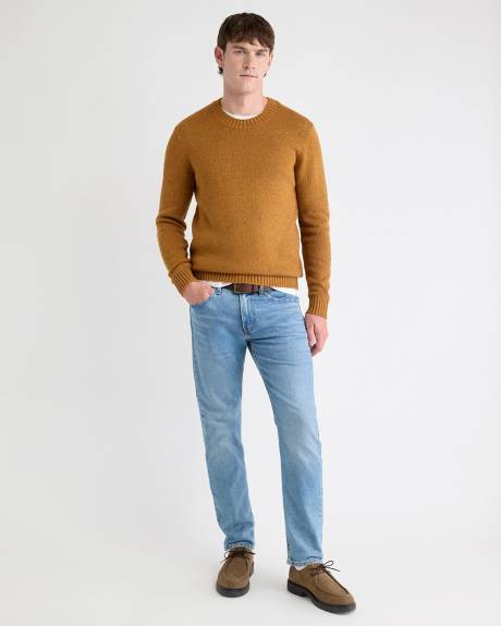 Pull Moucheté à Col Rond et Manches Longues