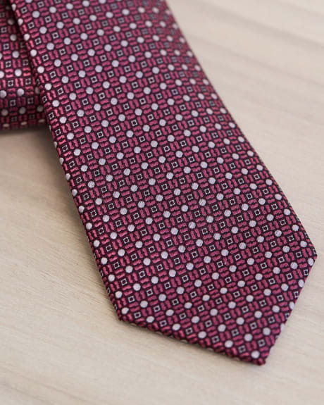 Dotted Raspberry Skinny Tie