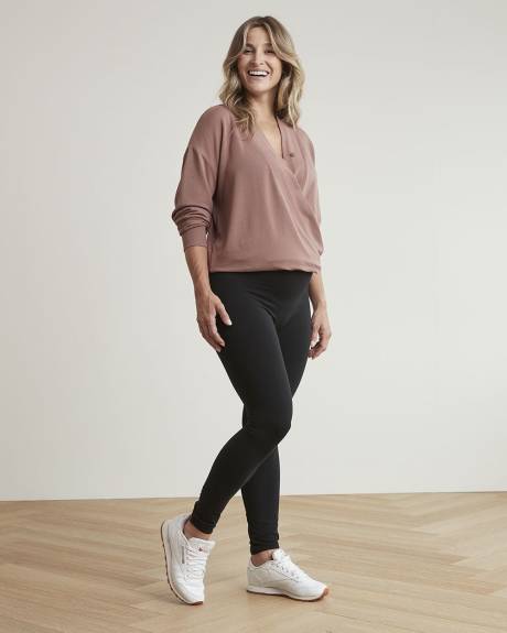 Legging en Coton Jersey avec Panneau Ventrale - Thyme Maternit&eacute;