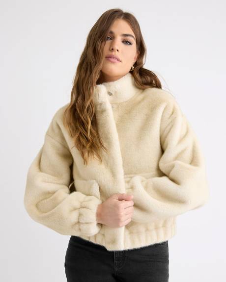 Veste Aviateur en Fausse Fourrure