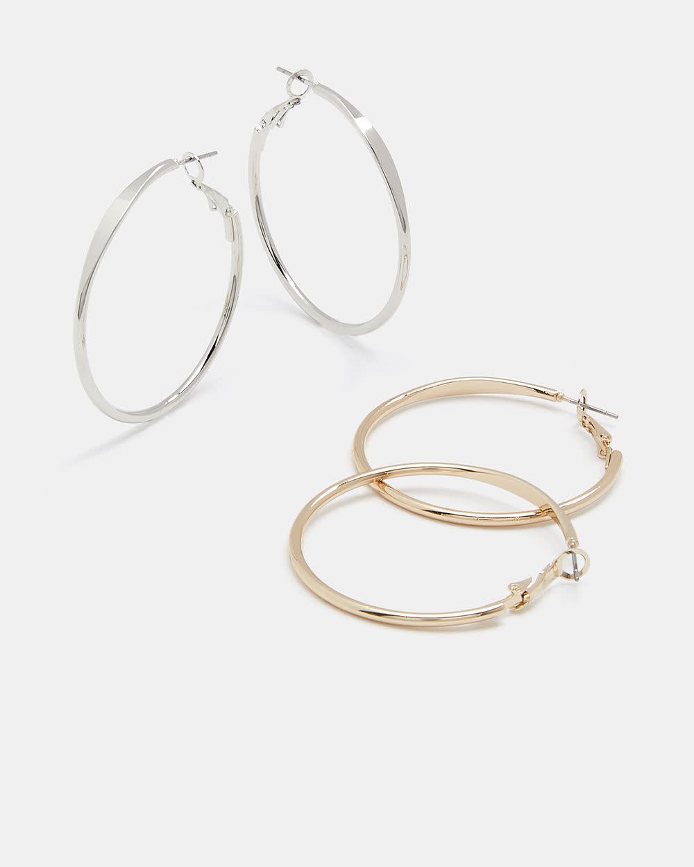 Basic Hoop Earrings - 2 Pairs