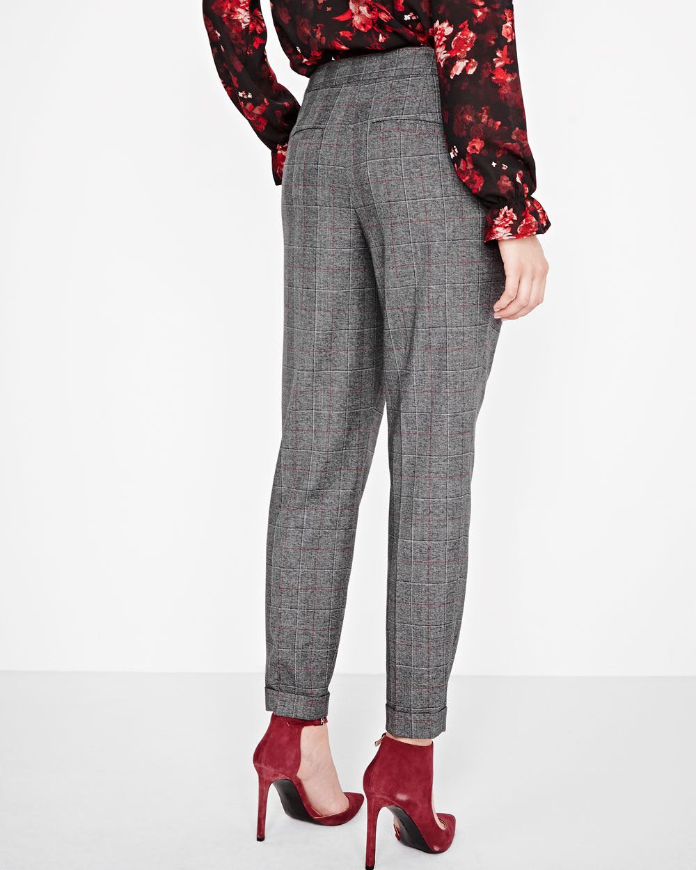Cuffed windowpane ankle pant RW&CO.