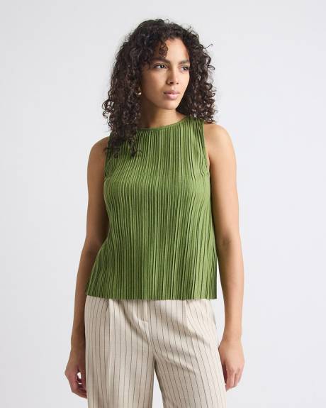 Haut Plissé Sans Manches