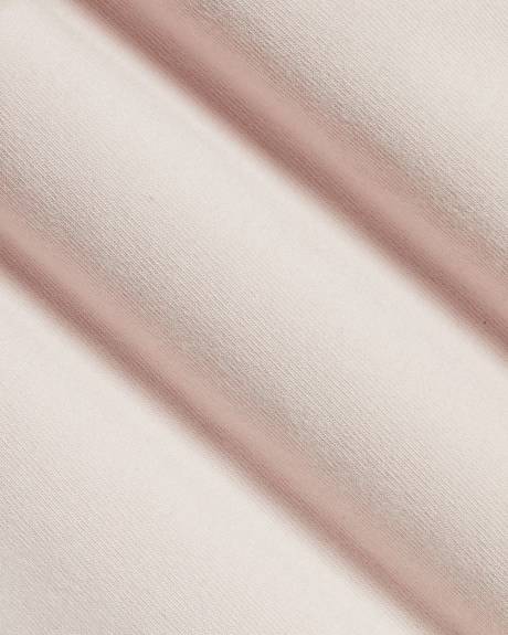 Short-Sleeve Crew-Neck Top with Buttons on Shoulder