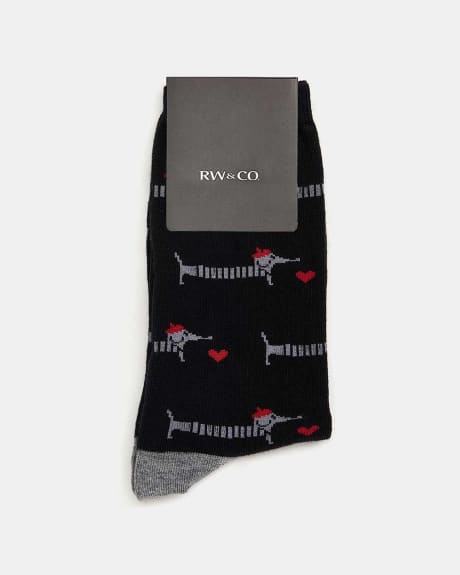 Black Long Dog Socks