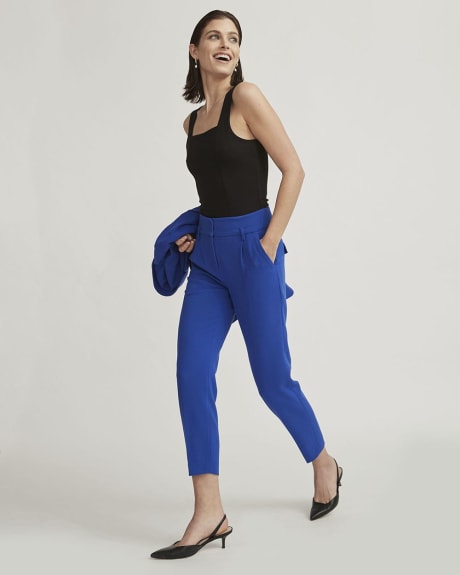 Bright Blue High-Waist Tapered Ankle Pant - 28"