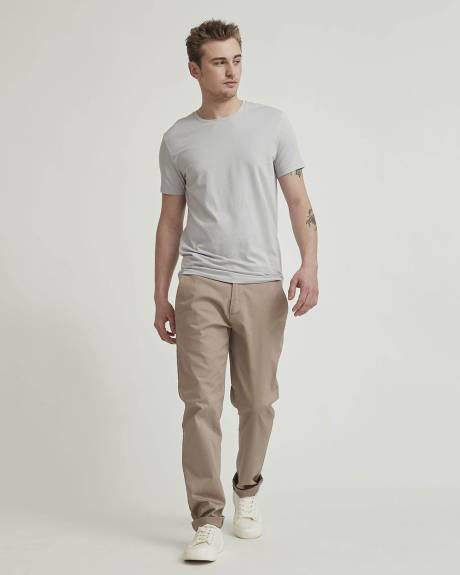 T-Shirt Uni &agrave; Col Rond en Coton Supima (R)