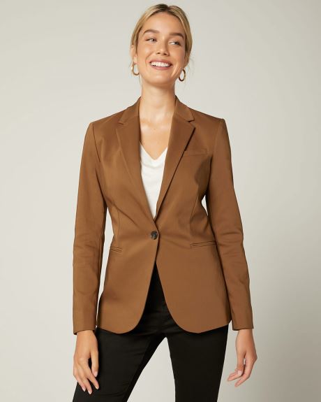 Long Fitted Solid Blazer