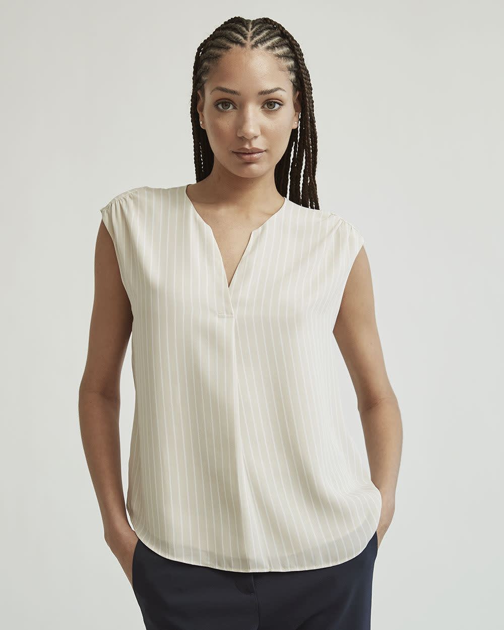 Silky Crepe Split V-Neck Cami