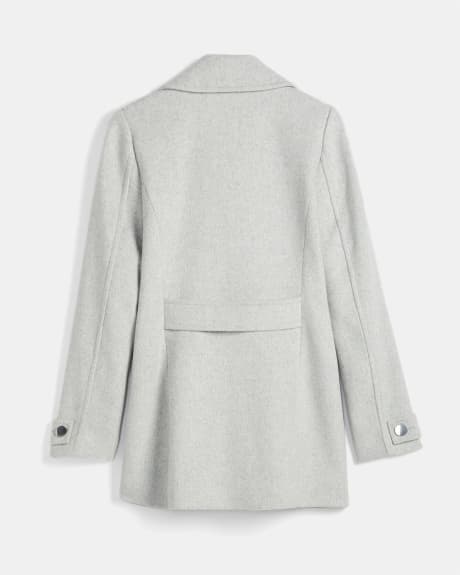 Wool Double-Breasted Car Coat