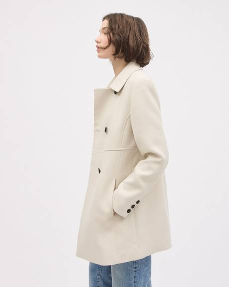 Double-Breasted Caban Twill Coat