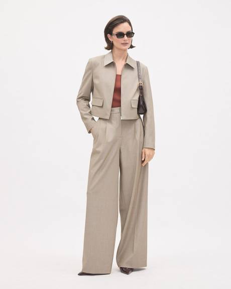 Taupe Wide-Leg High-Rise Pant