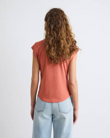 T-Shirt Classique &agrave; Manches Courtes et Col V