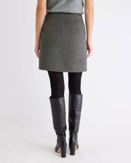Melton Wrap Mini Skirt