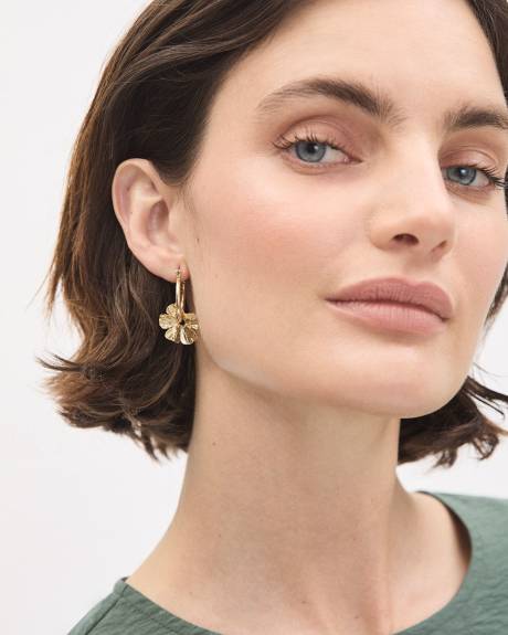 Flower Hoop Earrings