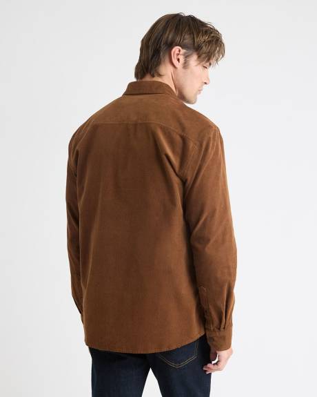 Chemise à Coupe Régulière en Velours Côtelé