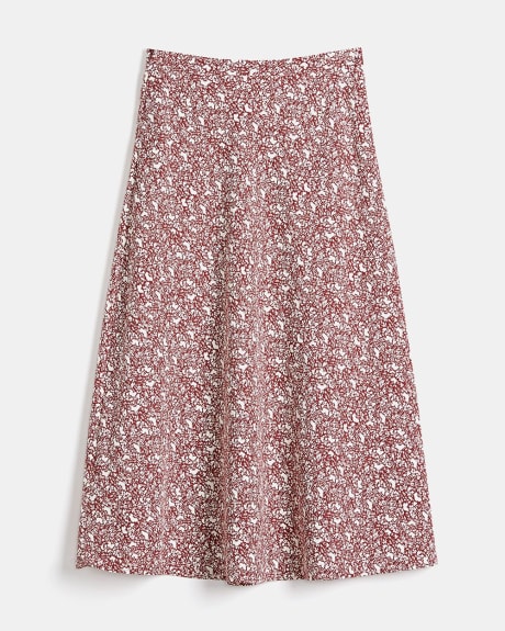 Printed Crepe High-Waist A-Line Midi Skirt