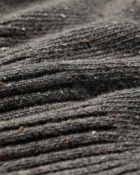 Long-Sleeve Crew-Neck Sweater with Neps