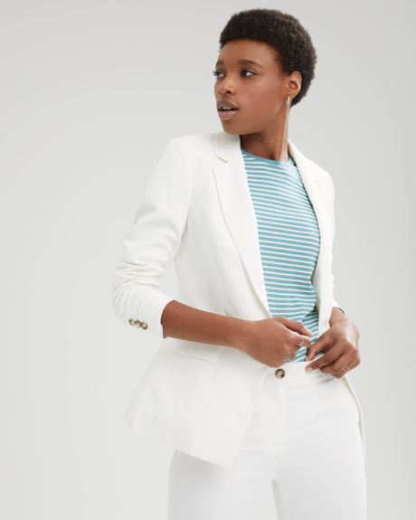 Long Fitted Textured Blazer