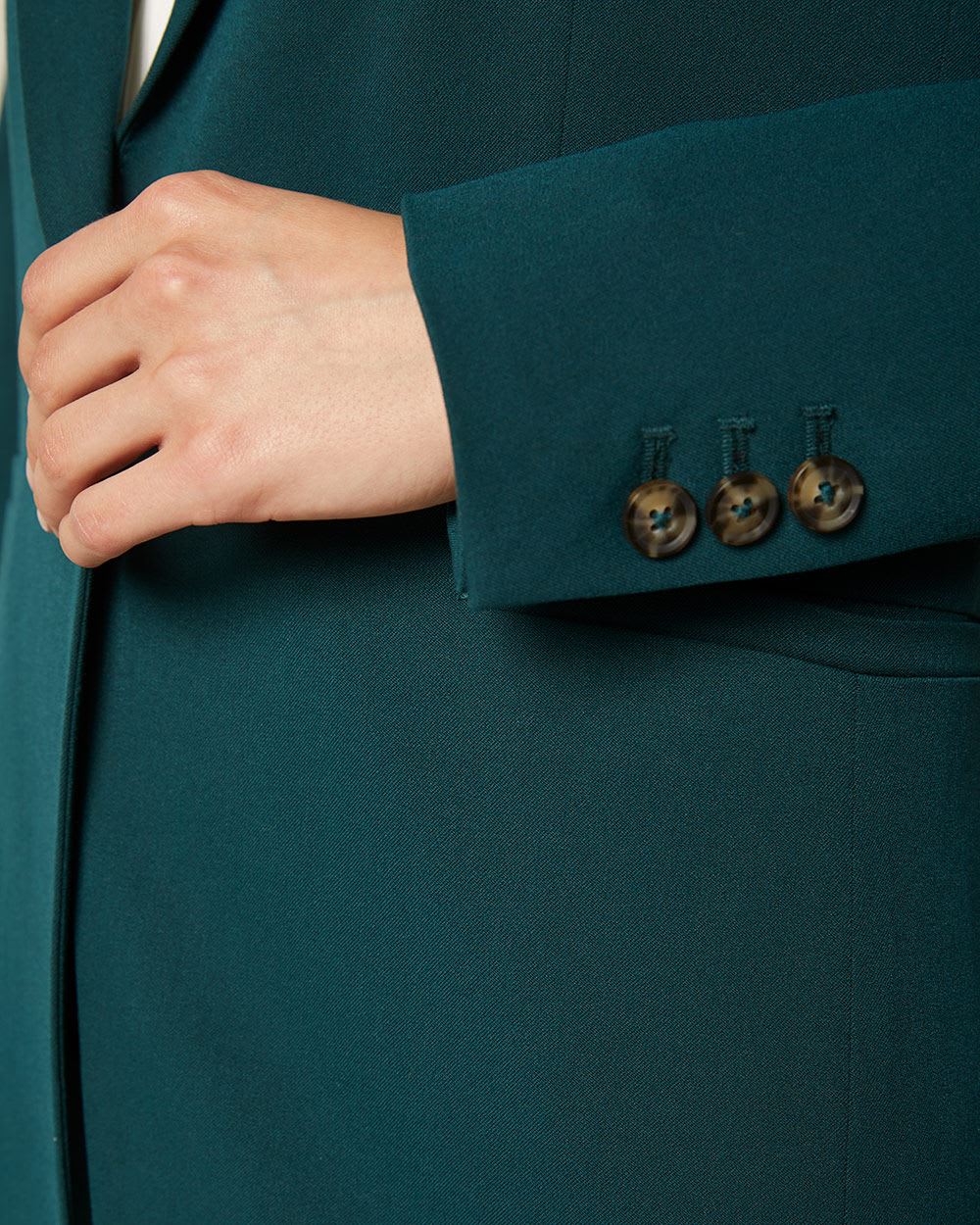 Peacock green Stretch fitted blazer