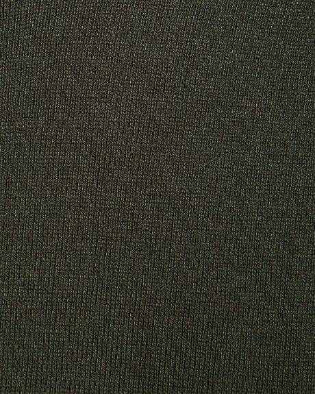 Pull à Col Montant à Demi-Zip et Manches Longues