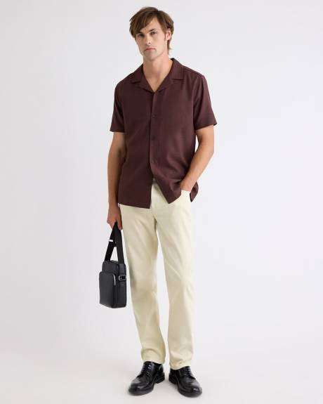 Chemise à Chevrons à Manches Courtes avec Col Camp