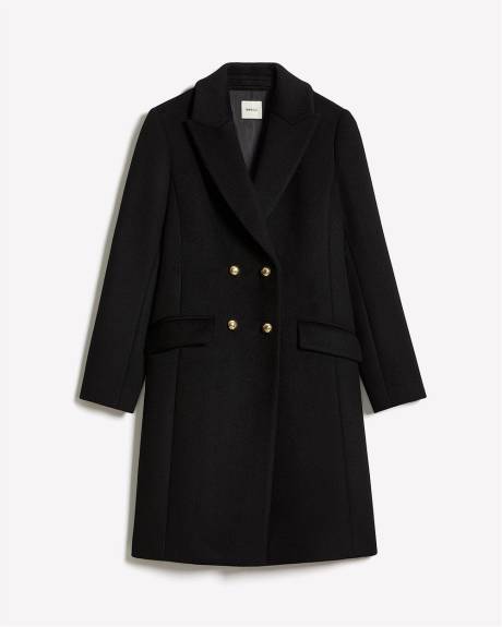 Wool-Blend Long Double-Breasted Coat