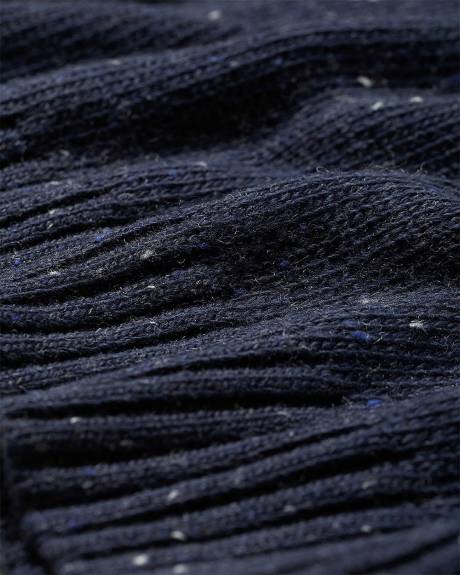 Long-Sleeve Crew-Neck Sweater with Neps