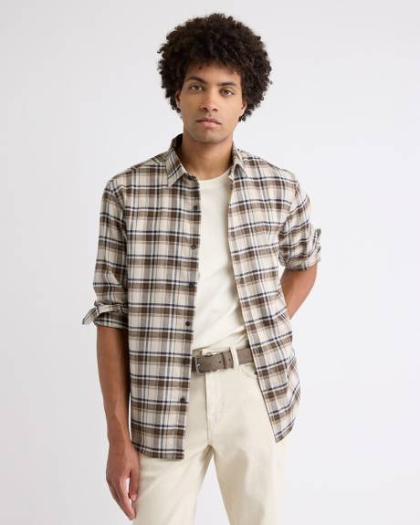 Regular-Fit Plaid Flannel Shirt