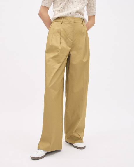 Poplin High-Rise Wide-Leg Pant