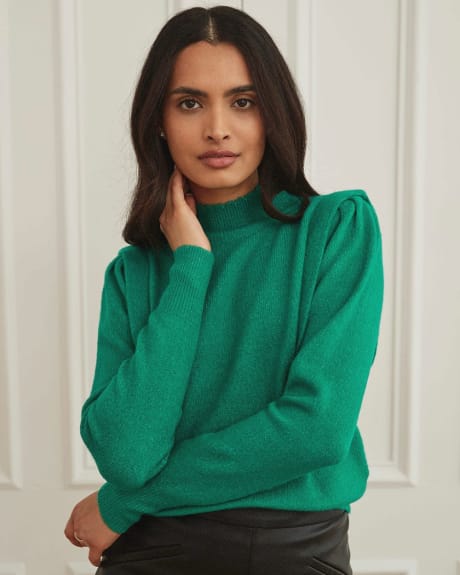 Soft Spongy Knit Sweater With Shoulder Detail