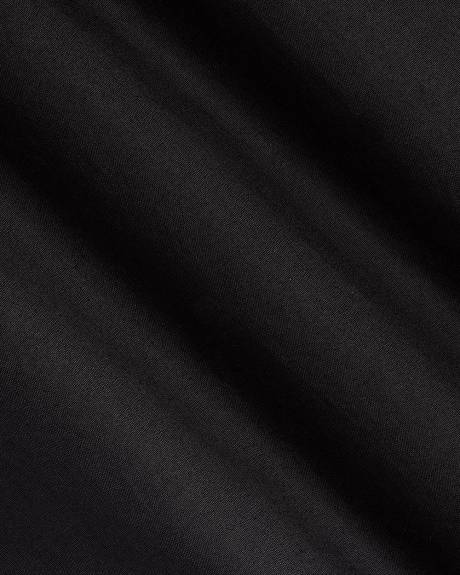 Elbow-Sleeve Peplum Blouse with Self-Ties at Front