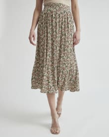Crinkle Knit High-Waist Maxi Skirt