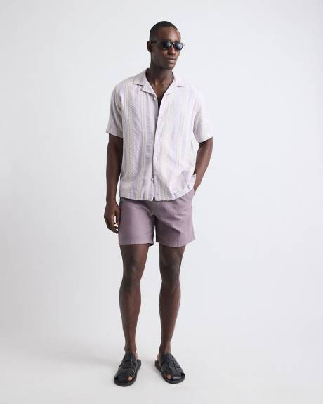 Cotton-Blend Short with Elastic Waistband