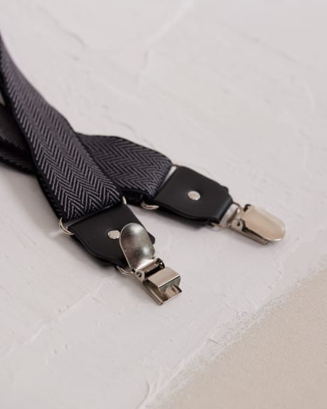 Black Herringbone Suspenders