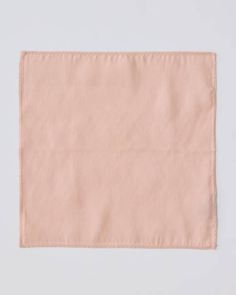 Peach Linen-Blend Handkerchief