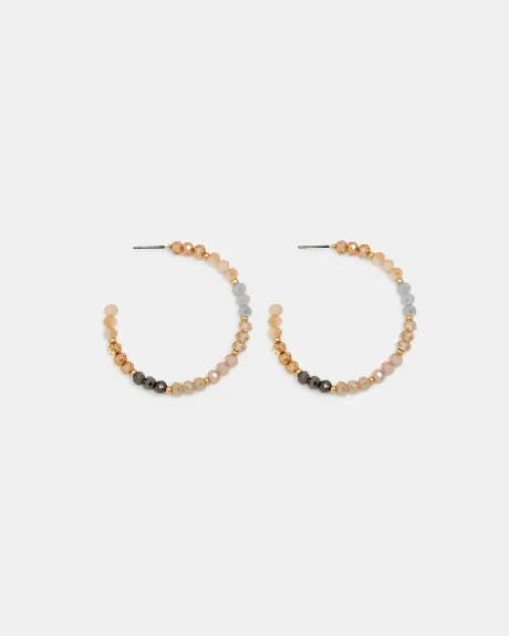 Hoops Earrings with Glass Beads