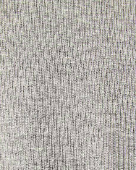 Haut Côtelé à Manches Très Courtes et Col Montant