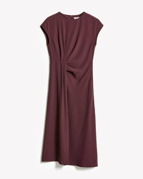 Sleeveless Midi Dress with Draped Detail