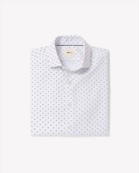 Tailored-Fit Dress Shirt with Geometric Pattern