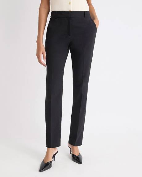 Pantalon Indispensable Signature Noir à Jambe Étroite Pleine Longueur et Taille Mi-Haute