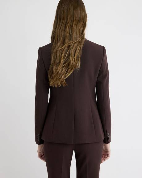Fig Three-Button Fitted Blazer