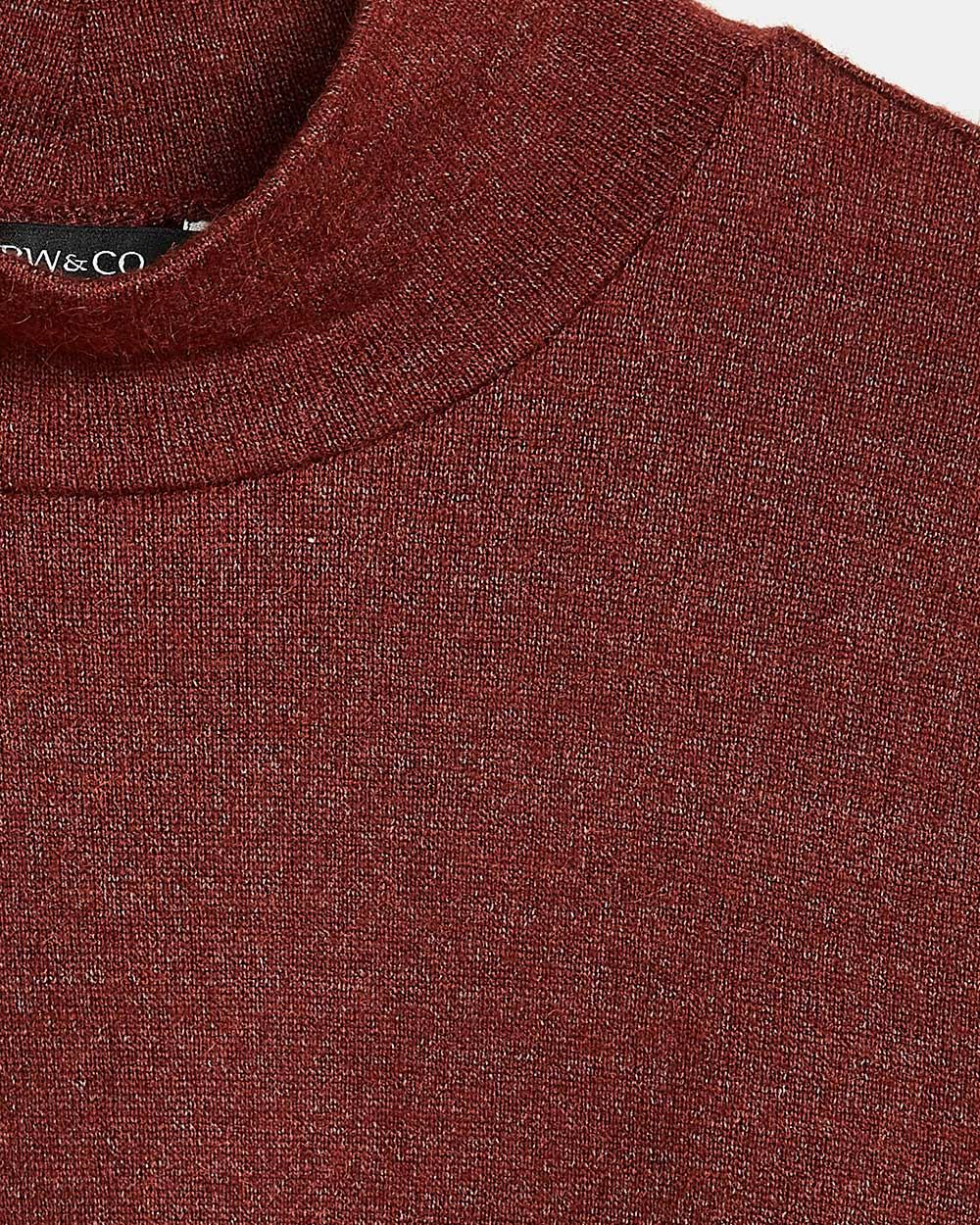 Brushed Knit Mock-Neck T-Shirt