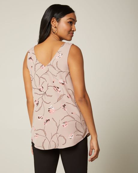 Straight fit printed Silky crepe cami | RW&CO.