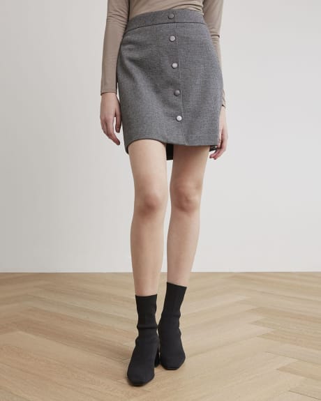 High-Waisted A-Line Mini Tweed Skirt