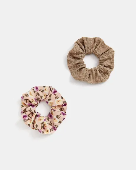 Texture and Print Scrunchies - Pack of 2