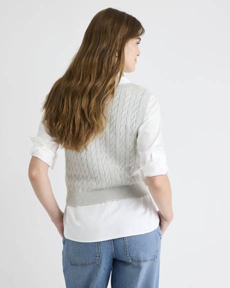 Cable-Stitch Merino-Blend Sweater Vest