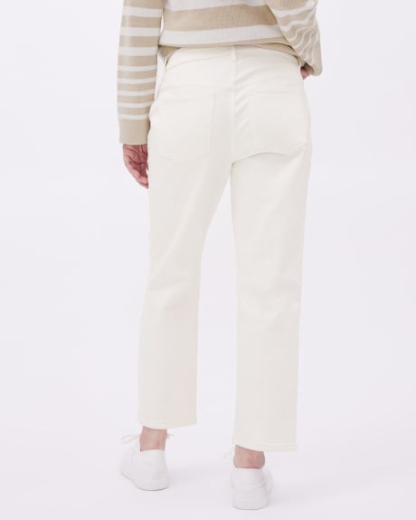 Cream Straight-Leg Ankle Jeans - Thyme Maternity